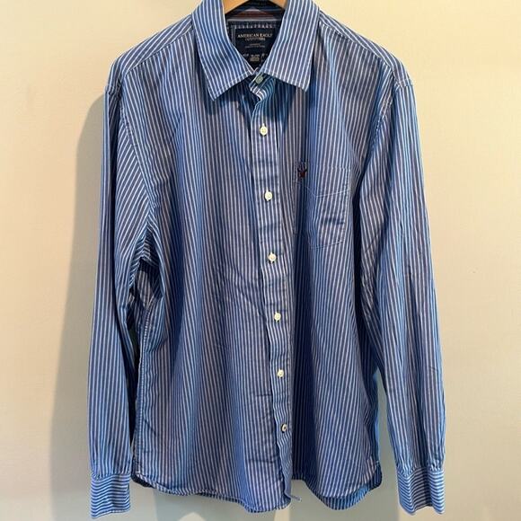 American Eagle Outfitters XL Vintage Y2K Blue Button Down Shirt - Picture 1 of 5